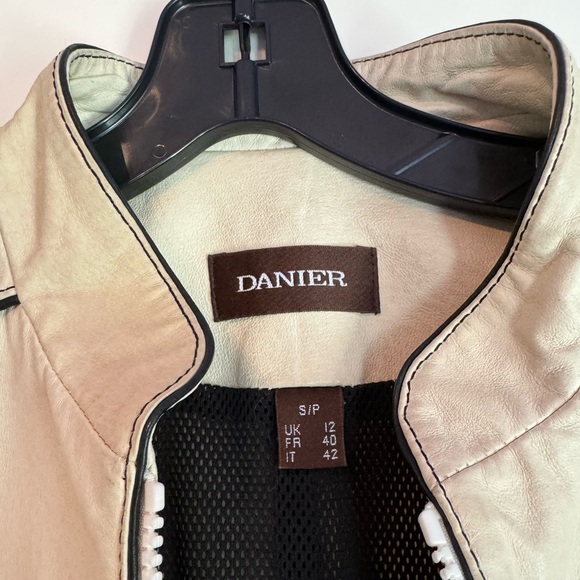 DANIER LEATHER cream leather jacket - Picture 3 of 7